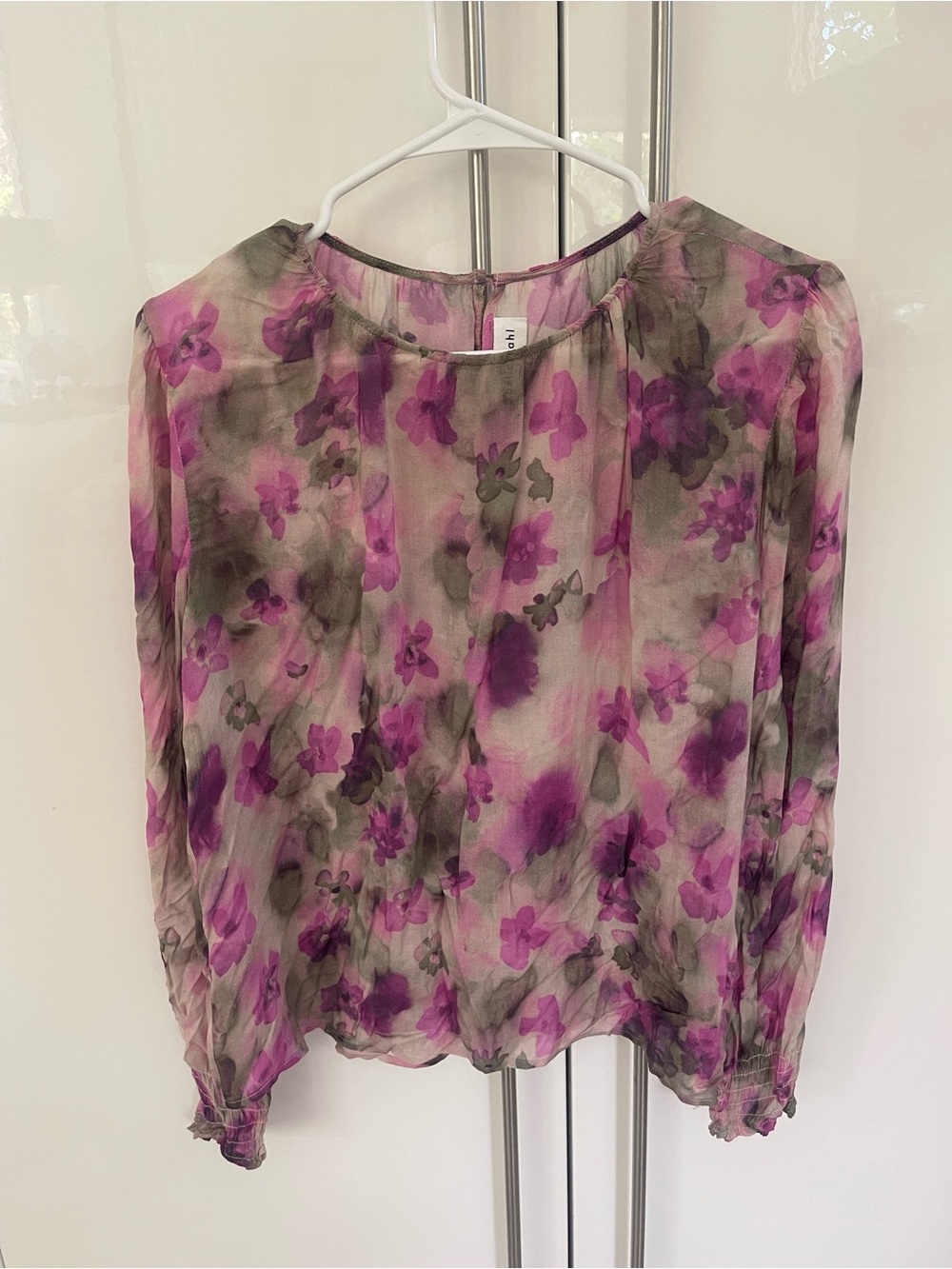 Bella Dahl Purple Floral Sheer Blouse